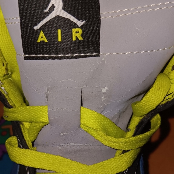 2010 Jordan 1 Cyber Black Blue Sapphire Retro High Shoes Vintage Nike - Picture 11 of 12